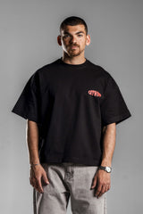 Black Printed Boxy Fit T.shirt