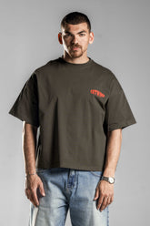 Brown Printed Boxy Fit T.shirt