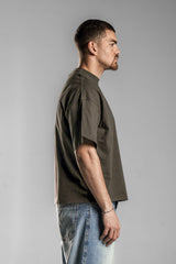 Brown Printed Boxy Fit T.shirt