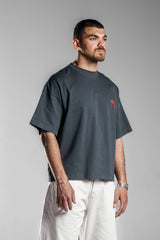 Grey Printed Boxy Fit T.shirt