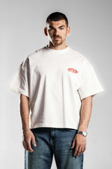 White Printed Boxy Fit T.shirt
