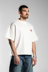 White Printed Boxy Fit T.shirt
