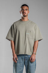 Olive Printed Boxy Fit T.shirt