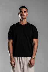 Black Knitted Round T.shirt