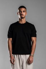 Black Knitted Round T.shirt