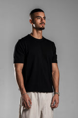 Black Knitted Round T.shirt