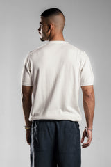 White Knitted Round T.shirt