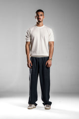 White Knitted Round T.shirt