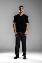 Black Knitted Polo T.shirt