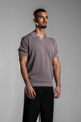 Grey Knitted Polo T.shirt