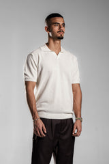 White Knitted Polo T.shirt
