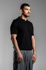 Black Knitted Polo T.shirt
