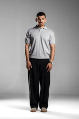 Light Grey Knitted Polo T.shirt
