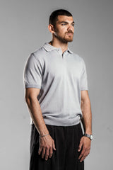 Light Grey Knitted Polo T.shirt