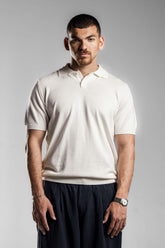 White Knitted Polo T.shirt