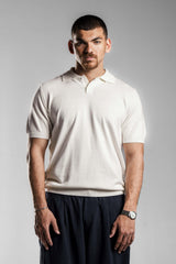 White Knitted Polo T.shirt