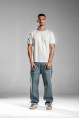 White×Baby Blue Ringer T.shirt