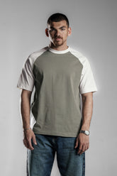 Olive×White Raglan T.shirt