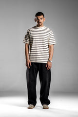 White×Black STRIPED T-SHIRT