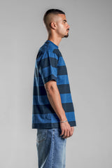 Blue×Navy STRIPED T-SHIRT