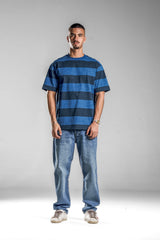 Blue×Navy STRIPED T-SHIRT