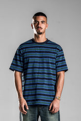 Green×Blue STRIPED T-SHIRT