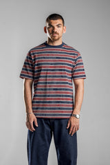 Red×Navy STRIPED T-SHIRT