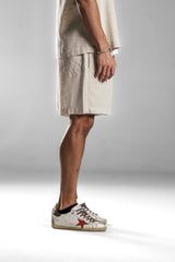 Beige LINEN SHORTS