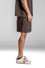 Brown LINEN SHORTS