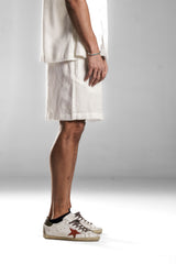 White LINEN SHORTS