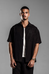 Black Fluid Relaxed Shirt