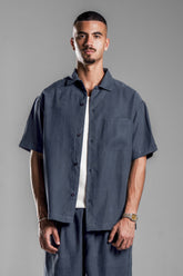 Navy Blue Fluid Relaxed Shirt
