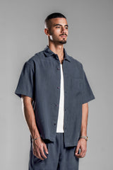 Navy Blue Fluid Relaxed Shirt