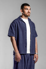 Navy Blue FLOWING SHIRT
