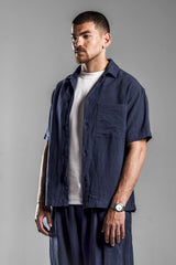 Navy Blue FLOWING SHIRT