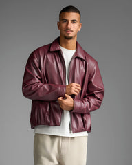 Burgundy Leather Jacket