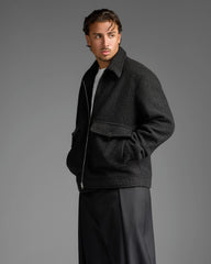 Black Wool Effect Jacket