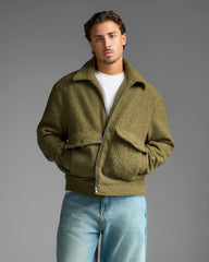 Green Wool Effect Jacket