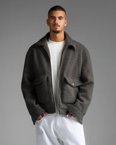 Grey Wool Effect Jacket