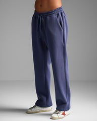 Navy Blue Straight Fit Sweatpants