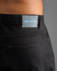 Pure Black Straight Fit Jeans