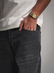 Washed Grey Straight Fit Jeans