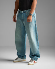 Greenish Blue Baggy Fit Jeans