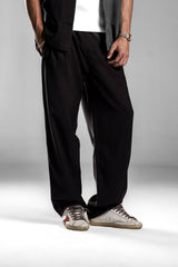 Black Fluid Relaxed Pants