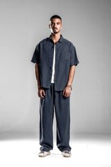 Navy Blue Fluid Relaxed Pants