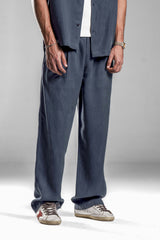 Navy Blue Fluid Relaxed Pants