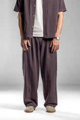 Burgundy Flowing Loose Pants