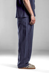 Navy Blue Flowing Loose Pants