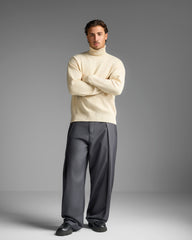 Grey Pleated Trousers