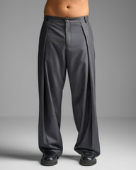 Grey Pleated Trousers